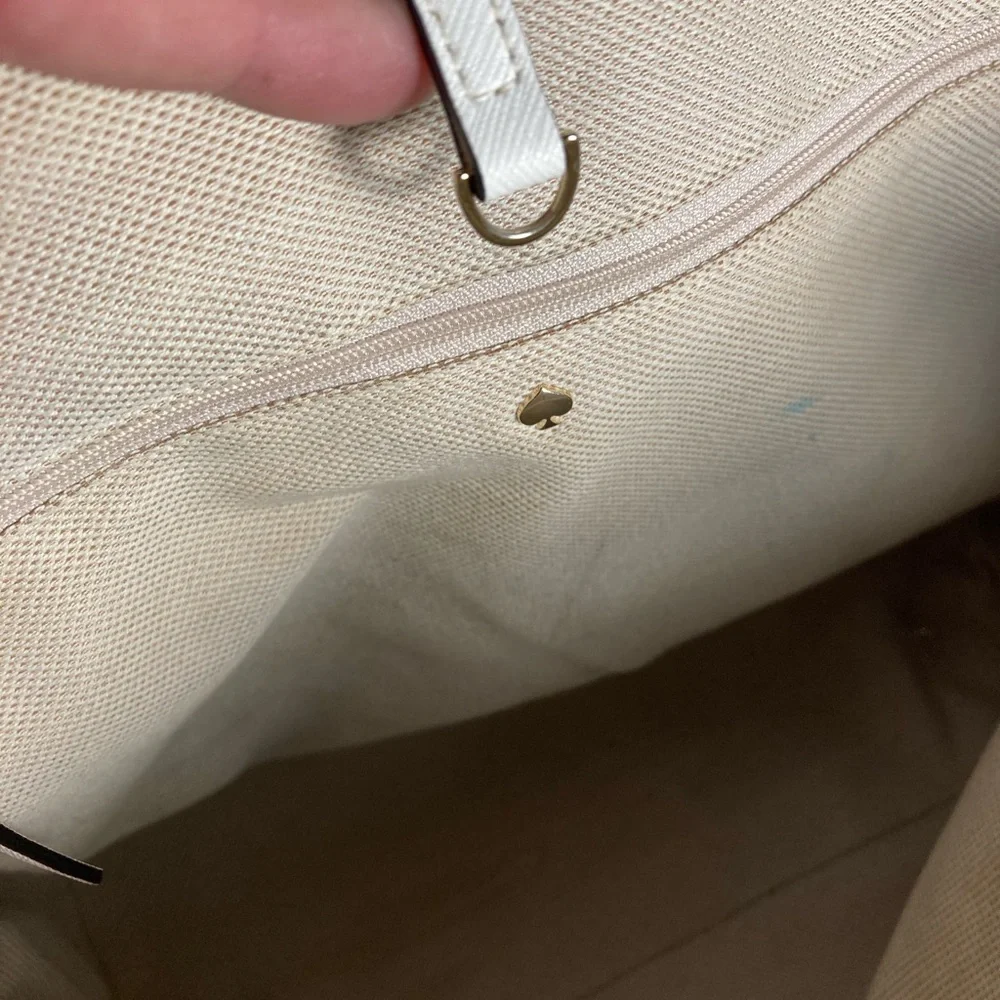 Kate Spade Beige and White Tote SHOULDERBAG Bag